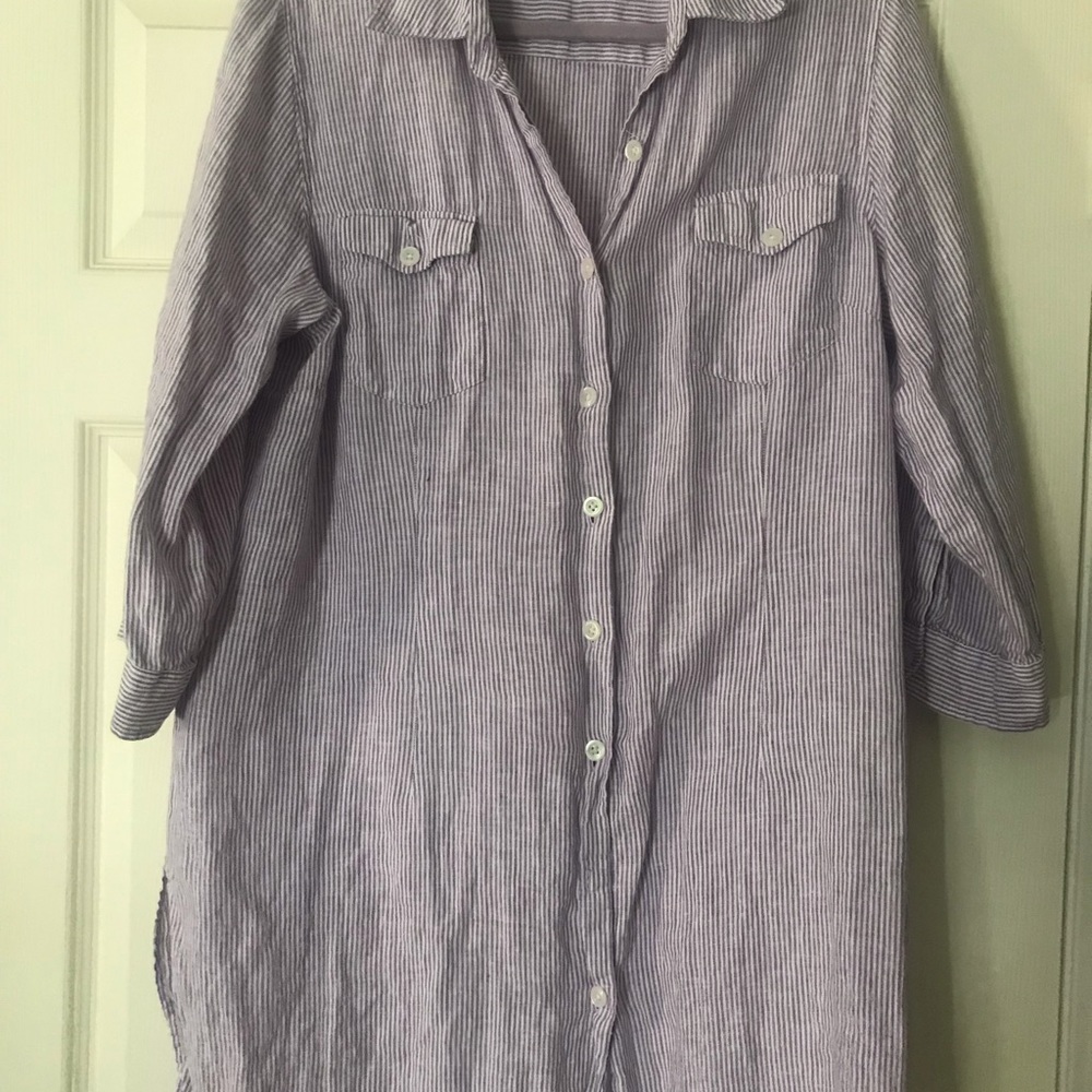 Coldwater Creek striped linen tunic size Xl